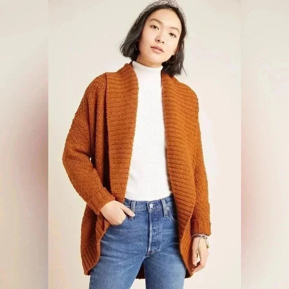 Anthropologie Denise Cocoon Sweater Open Front Cardigan - Picture 4 of 15